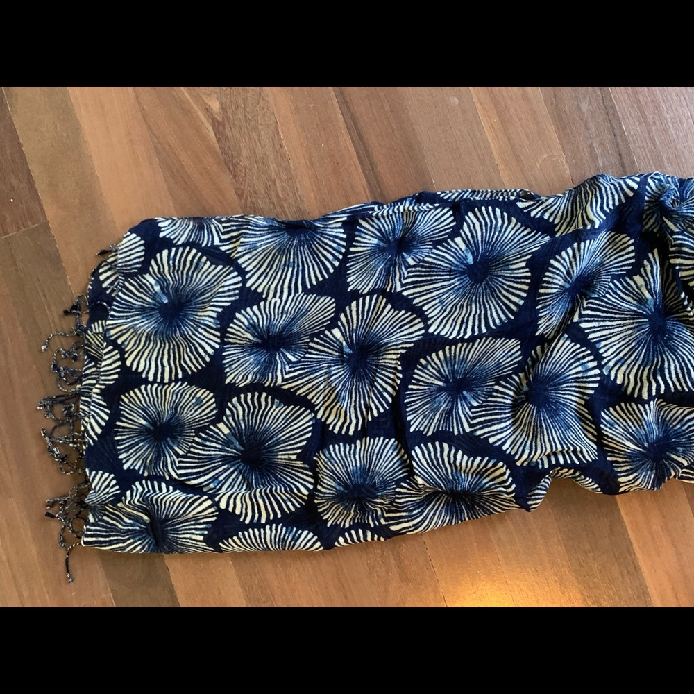 Blue and white scarf